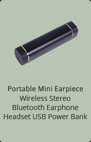 Portable Mini Earpiece Wireless Stereo Bluetooth Earphone Headset USB Power Bank