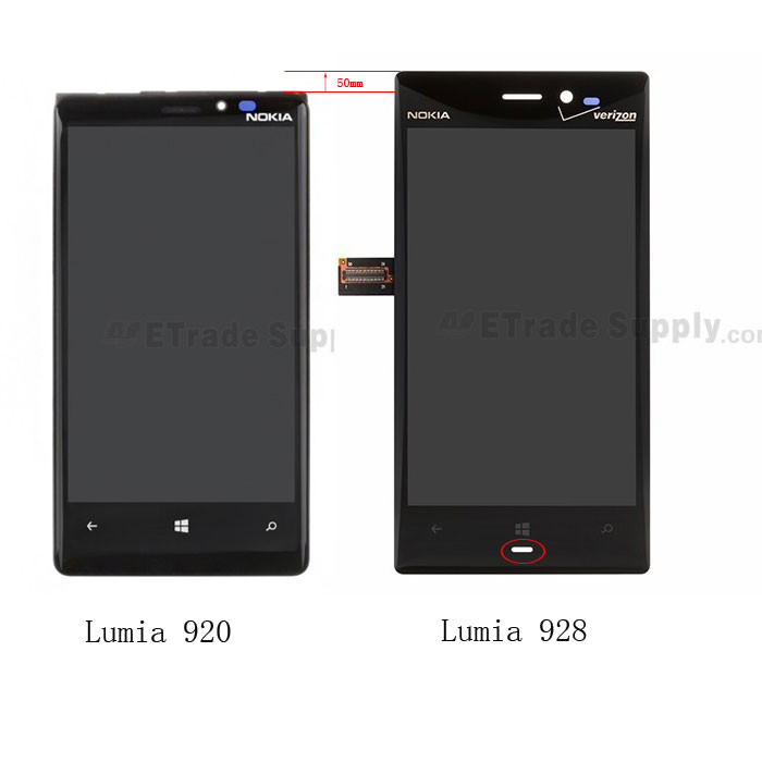 Nokia Lumia 928 LCD screen and digitizer assembly