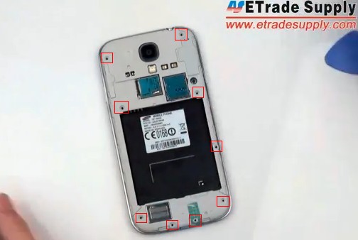 to release the 9 screws on the galaxy s4 rear housing.