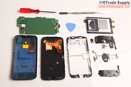 the Moto X is completely disassembled
