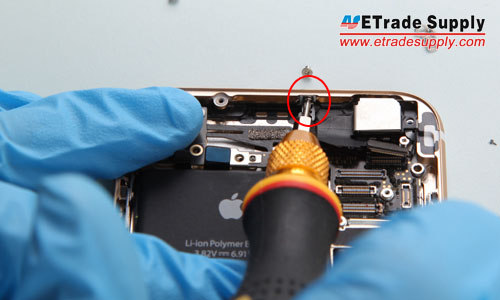 20. Undo the screw on the top of iPhone 6.