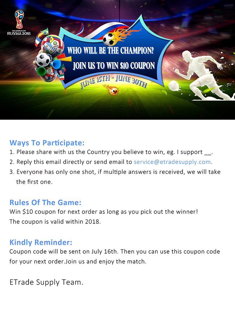  Who Will Be The Champion? Join Us To Win $10 Coupon