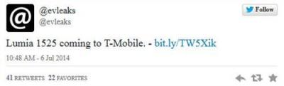 Lumia 1525 Said to Be Coming to T-Mobile, AT&T and Verizon