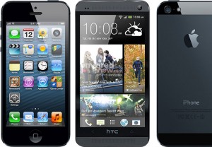HTC M7_iPhone 5_compare The Rumored Black HTC Handset (M7) Looks Like an iPhone 5 in Leaked Photo