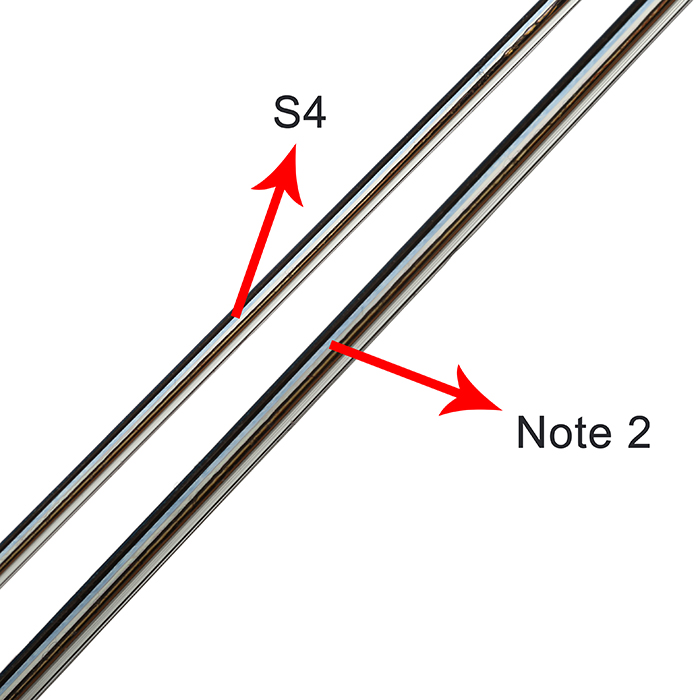 Samsung Galaxy S4, Note II digitizer and LCD screen thickness comparison