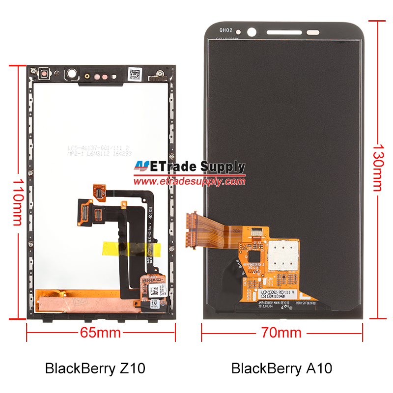 A10 lcd screen assembly compared with Z10