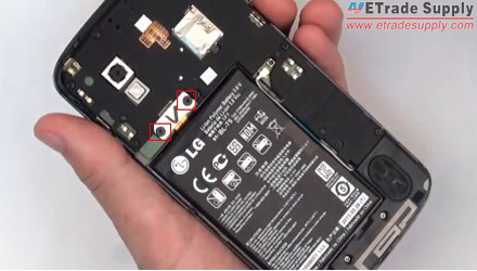remove the 2 screws holding the battery connector