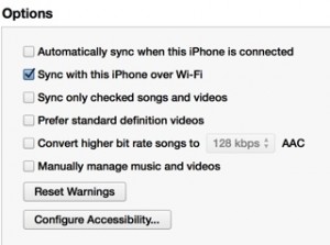 Enable iTunes to sync the video purchases