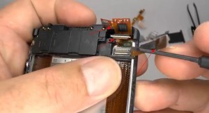 Disconnect the 3 flex cable ribbons