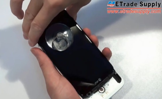 use suction cup to remove screen assembly