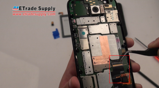 How to Disassemble Motorola Moto G to Repair Screen and Other Parts Disconnect the Moto G screen connector with the tweezers