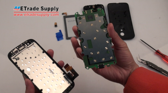 How to Disassemble Motorola Moto G to Repair Screen and Other Parts Moto G LCD screen and digitizer assembly with front housing is removed