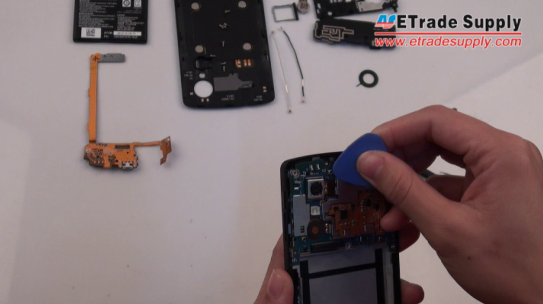 disconnect the rear-facing camera connector on Nexus 5