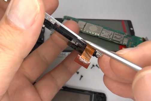12separate the metal frame from the LCD display