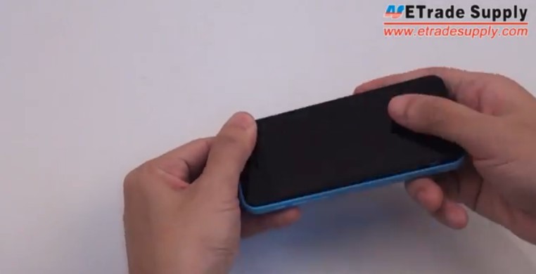 Press the iPhone 5C display assembly down