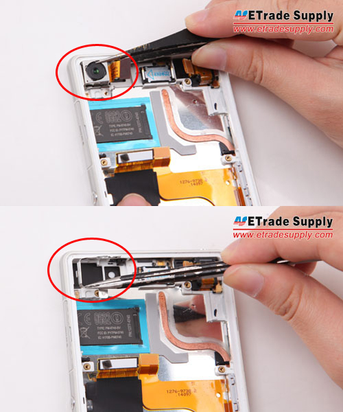 Take out the rear camera and camera retaining bracket