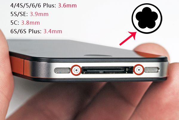 Iphone 4s Screw Chart With Diagram That Shows Locations