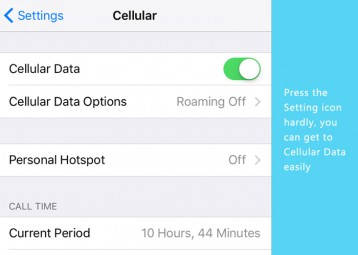 3d touch with cellular data