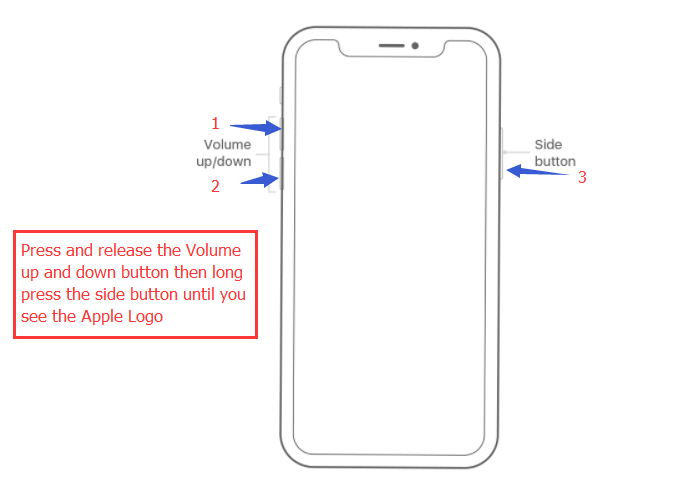 Force restart iPhone X