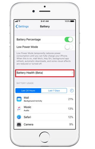 iOS battery health