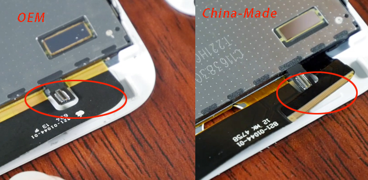 original vs china-made iphone 7 screen flex