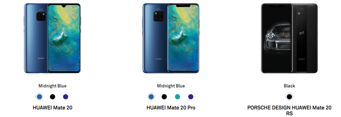 Huawei Mate 20, Mate 20 Pro, Mate 20 RS images