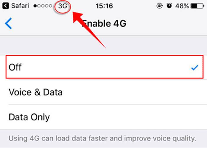 1. switch to 4G