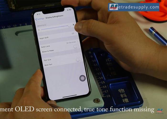 iPhone X OLED screen true tone missing