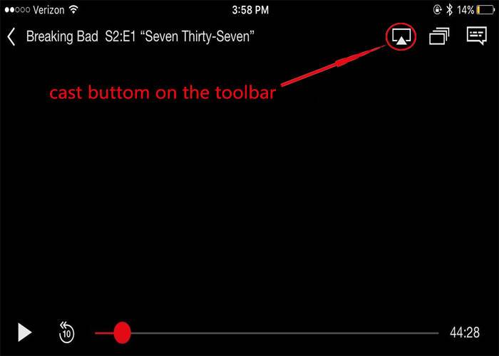 cast buttom on the toolbar