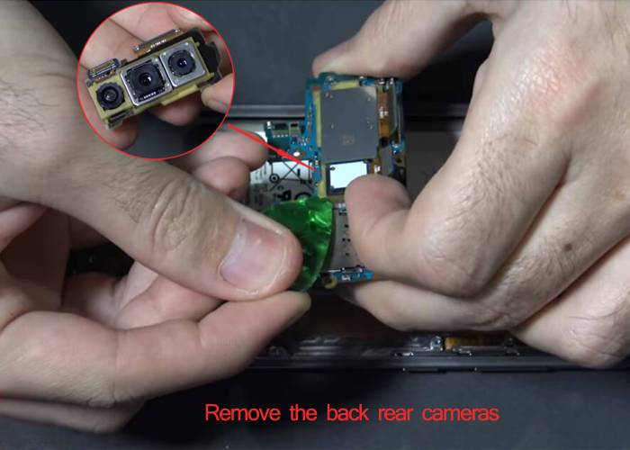 remove the Samsung S10 rear facing cameras