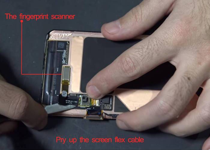 pry up the screen flex cable