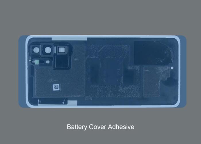 place the battery cover adhesive