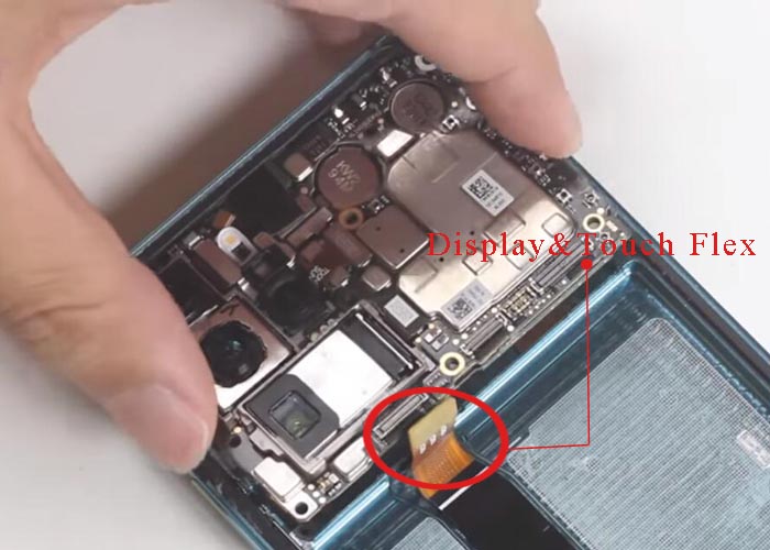 install the motherboard and display & touch flex