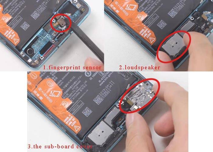 install the fingerprint sensor and loudspeaker