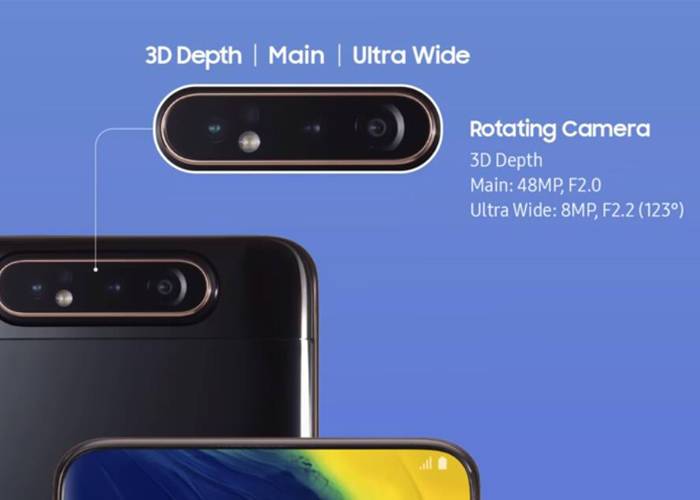 Samsung A80 triple rotating Cameras