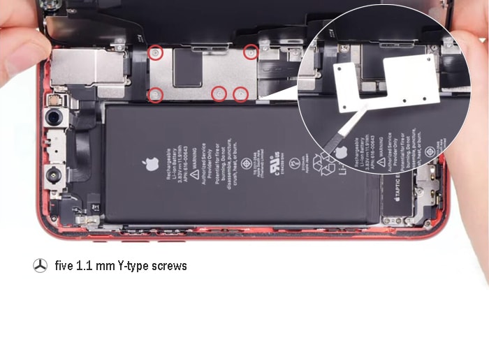 remove the five y-type screws and the cover plate