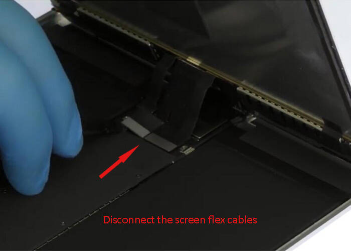 disconnect the screen flex cables and take of the display screen