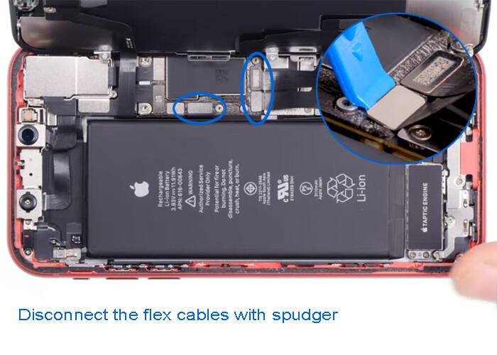 disconnect the screen flex cables