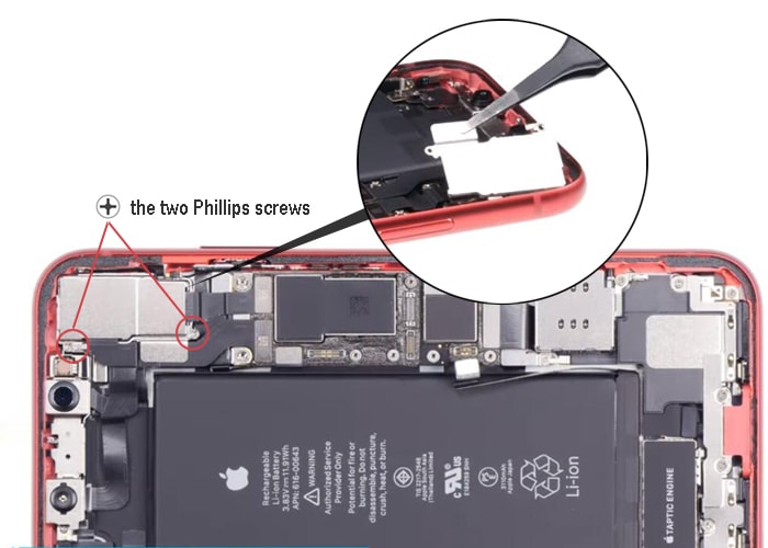 remove the two Phillips screws and the metal cover plate