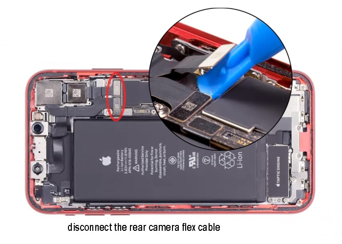 disconnect the camera flex cables