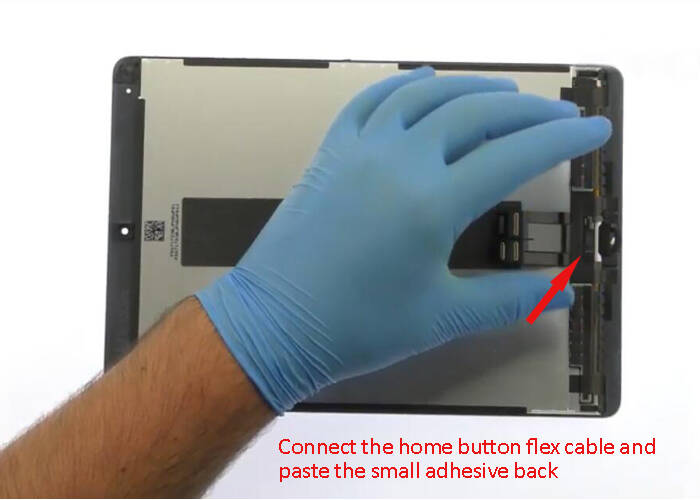 connect the home button flex cable back