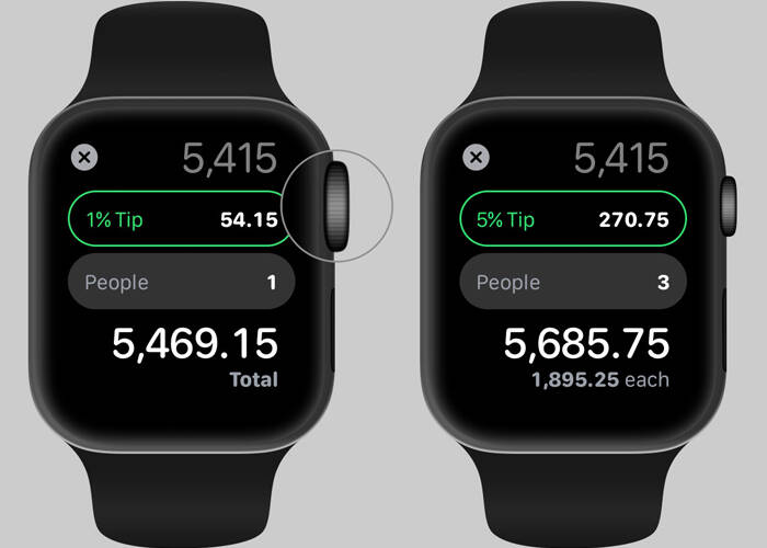 calculate App on Apple watch 5