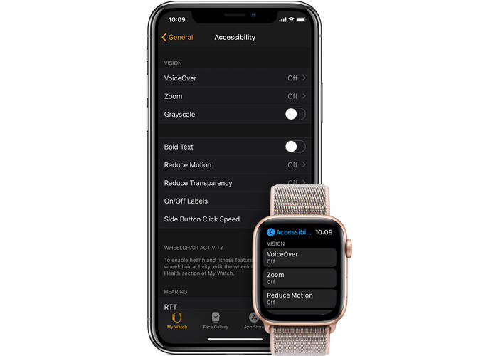 enable zoom functionality on Apple watch 5