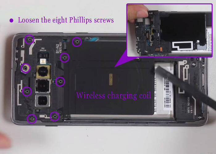 remove the wireless charging coil
