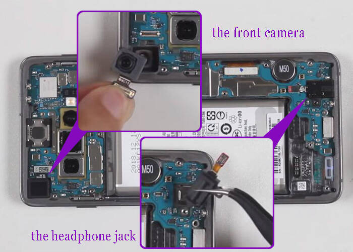remove the front camera and the headphone jack