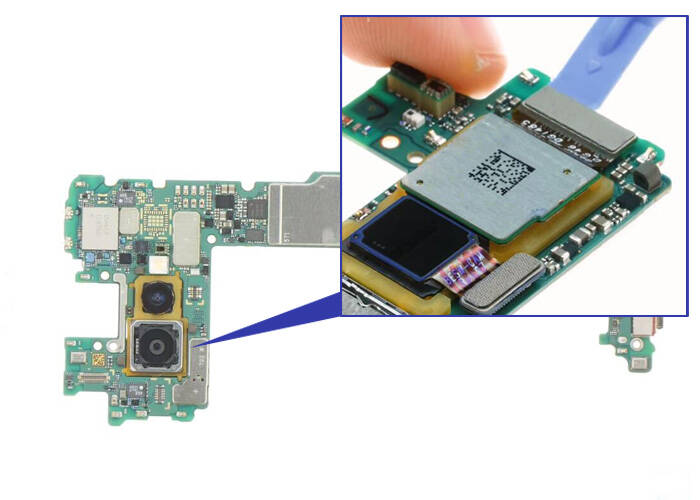 take down the rear facing camera from the mainboard