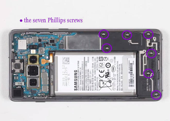 Fixing the loudspeaker module with seven phillips screws