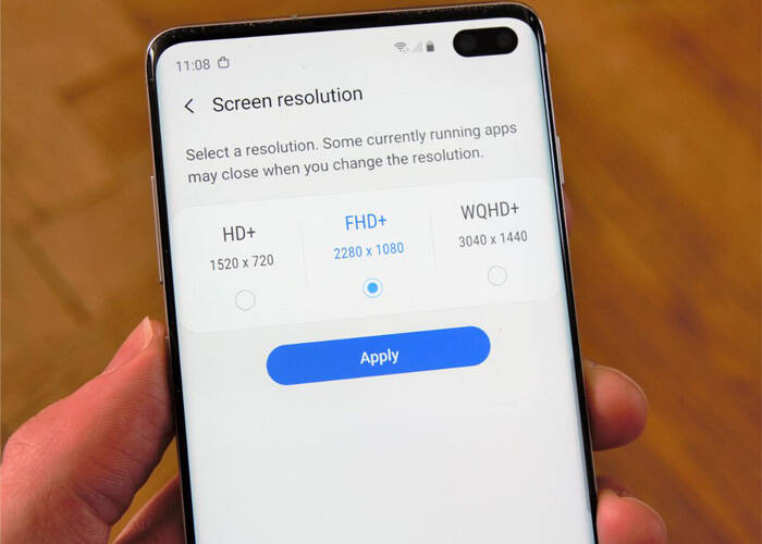 lower screen resolution