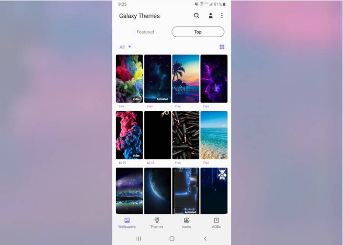 change Samsung S10 wallpaper
