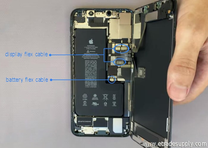 disconnect the iPhone 11 Pro flex cables